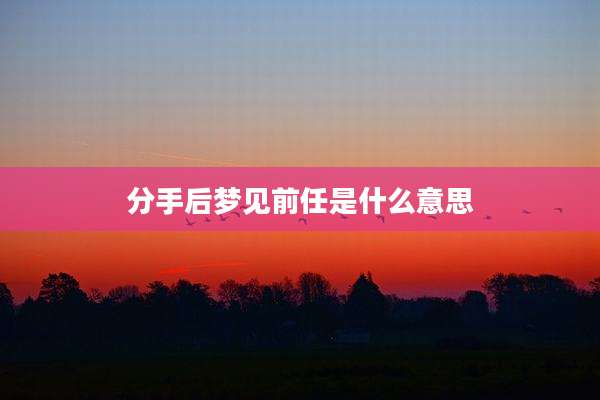 分手后梦见前任是什么意思