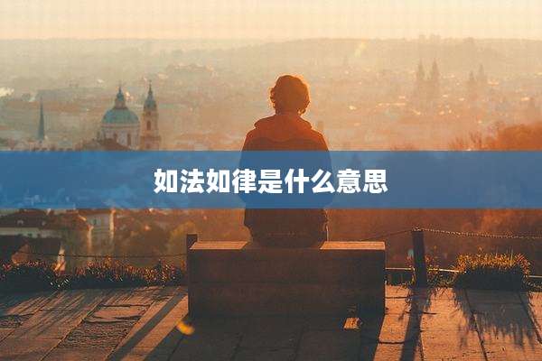 如法如律是什么意思