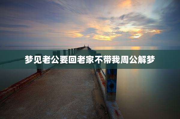 梦见老公要回老家不带我周公解梦