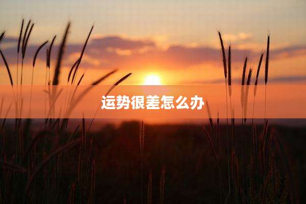 运势很差怎么办