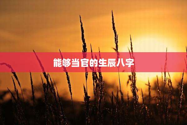 能够当官的生辰八字