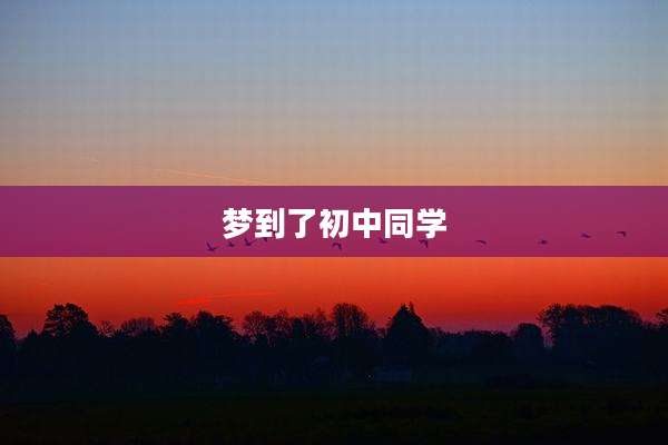 梦到了初中同学