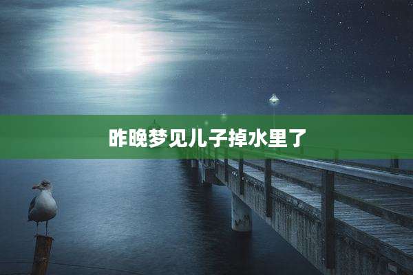 昨晚梦见儿子掉水里了
