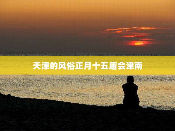 天津的风俗正月十五庙会津南