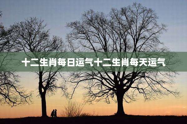 十二生肖每日运气十二生肖每天运气