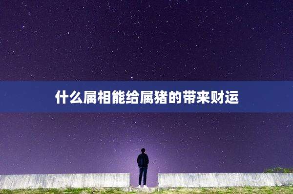 什么属相能给属猪的带来财运