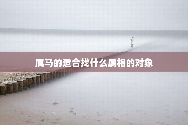 属马的适合找什么属相的对象