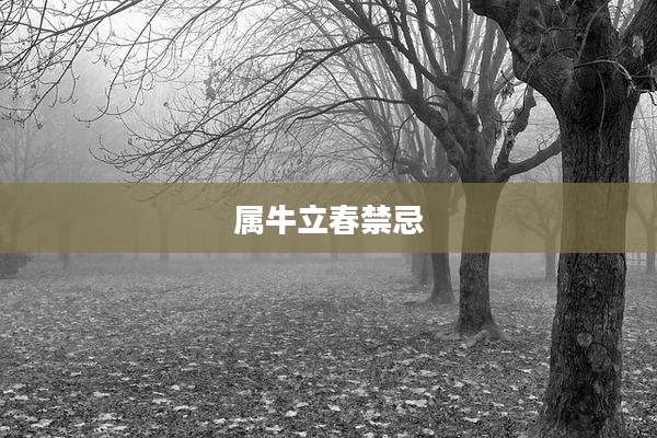 属牛立春禁忌