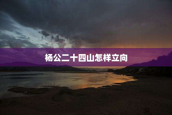 杨公二十四山怎样立向