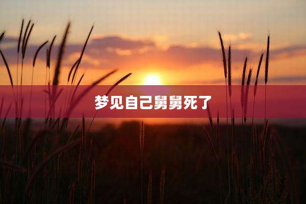 梦见自己舅舅死了
