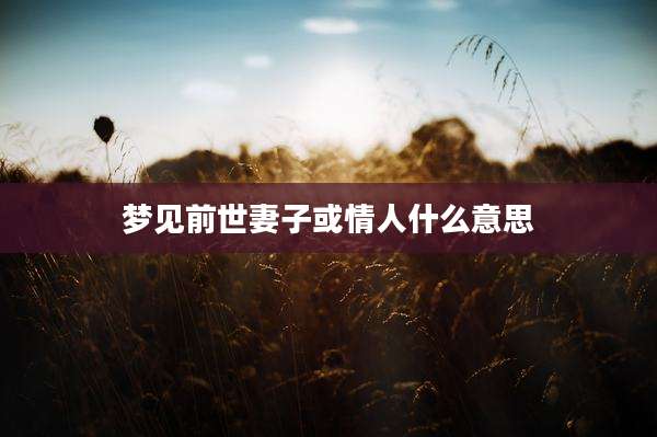 梦见前世妻子或情人什么意思