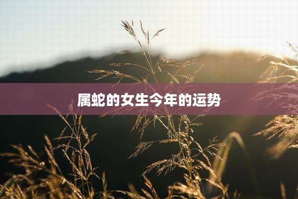属蛇的女生今年的运势
