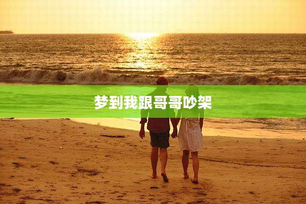 梦到我跟哥哥吵架