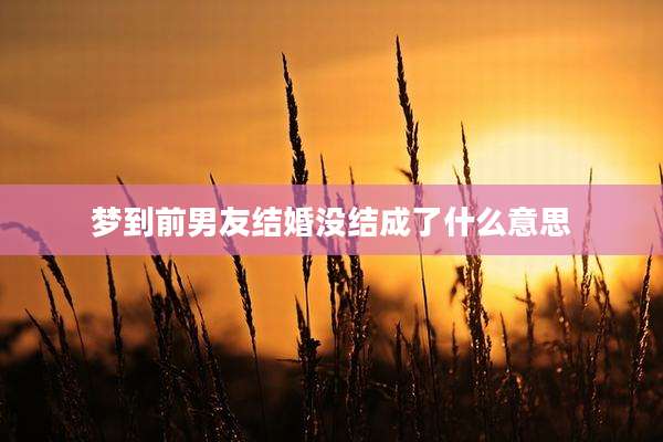 梦到前男友结婚没结成了什么意思