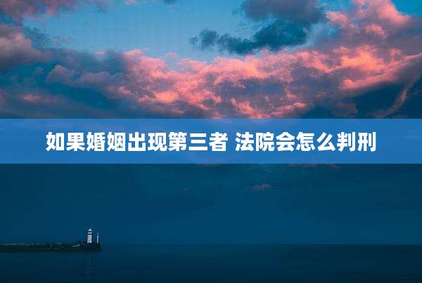 如果婚姻出现第三者 法院会怎么判刑