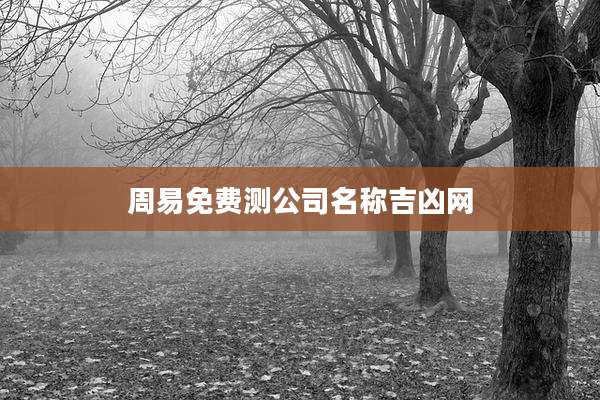 周易免费测公司名称吉凶网