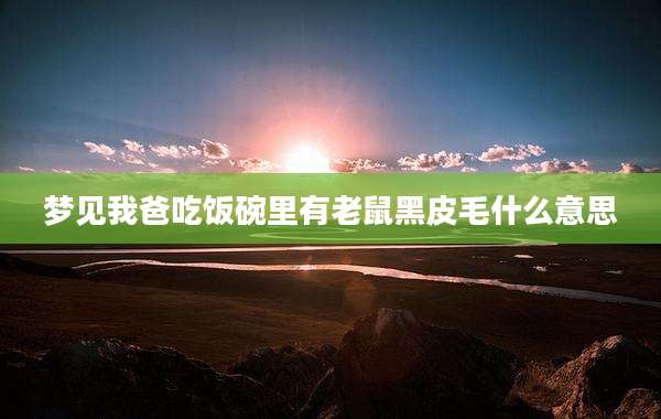 梦见我爸吃饭碗里有老鼠黑皮毛什么意思