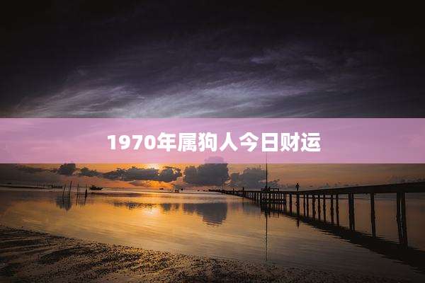 1970年属狗人今日财运
