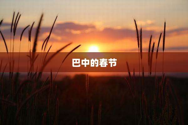 巴中的春节