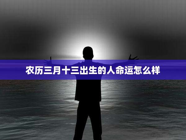 农历三月十三出生的人命运怎么样