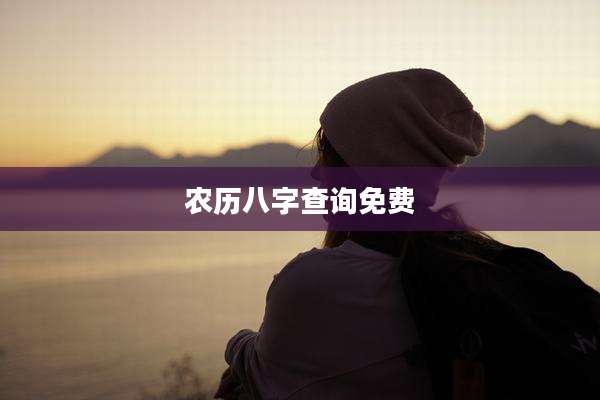 农历八字查询免费