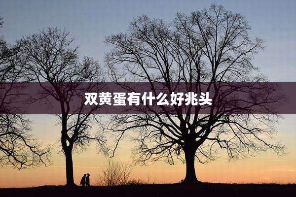 双黄蛋有什么好兆头