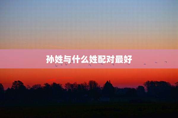 孙姓与什么姓配对最好