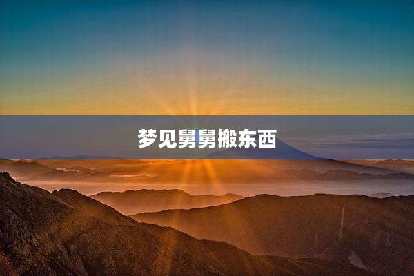 梦见舅舅搬东西