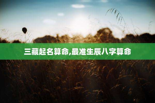 三藏起名算命,最准生辰八字算命