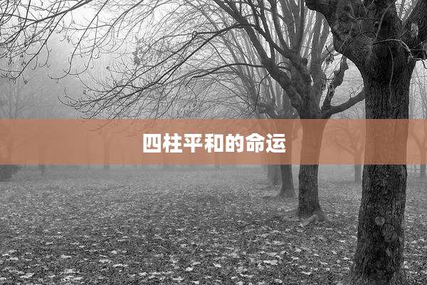 四柱平和的命运