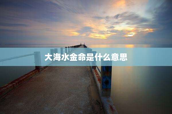 大海水金命是什么意思