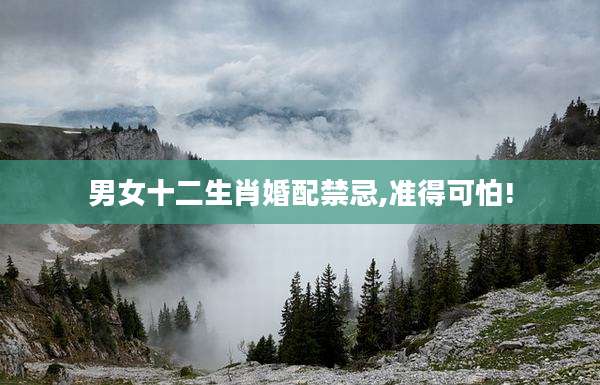 男女十二生肖婚配禁忌,准得可怕!