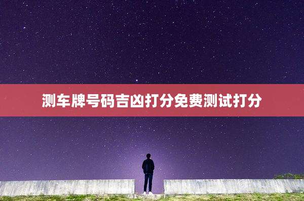 测车牌号码吉凶打分免费测试打分