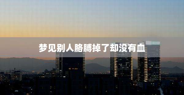 梦见别人胳膊掉了却没有血