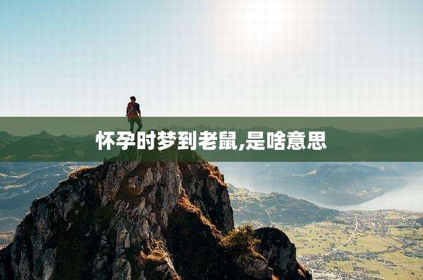 怀孕时梦到老鼠,是啥意思