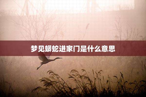 梦见蟒蛇进家门是什么意思