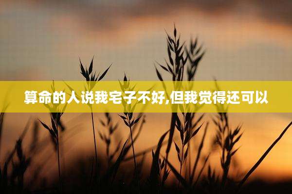 算命的人说我宅子不好,但我觉得还可以