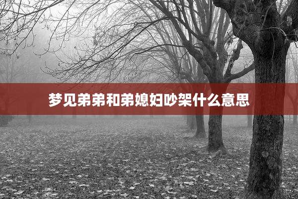 梦见弟弟和弟媳妇吵架什么意思