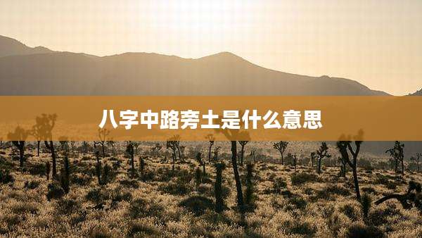 八字中路旁土是什么意思