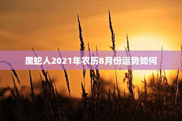 属蛇人2021年农历8月份运势如何