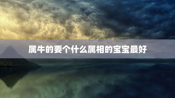 属牛的要个什么属相的宝宝最好