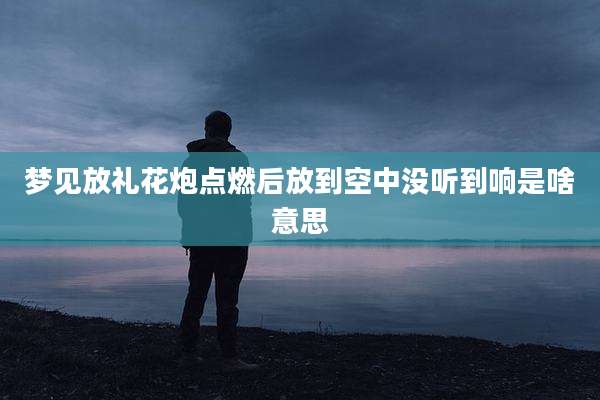 梦见放礼花炮点燃后放到空中没听到响是啥意思