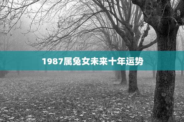 1987属兔女未来十年运势