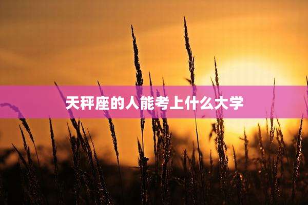 天秤座的人能考上什么大学