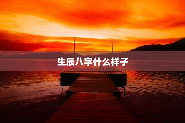 生辰八字什么样子