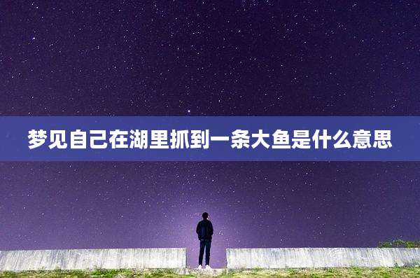 梦见自己在湖里抓到一条大鱼是什么意思