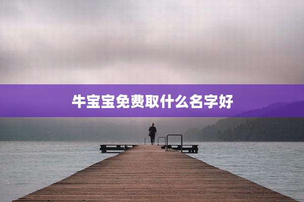 牛宝宝免费取什么名字好
