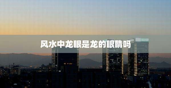 风水中龙眼是龙的眼睛吗