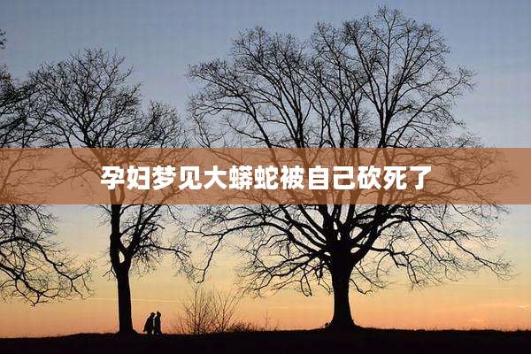 孕妇梦见大蟒蛇被自己砍死了