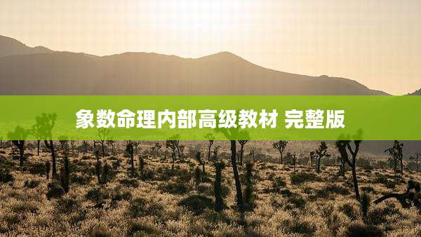 象数命理内部高级教材 完整版